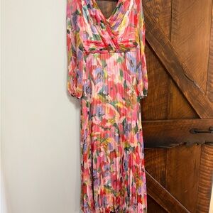 Betsy & Adam Vibrant Floral Long Sleeve Dress